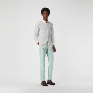 Men's Burberry Gingham Cotton Tailored Trousers